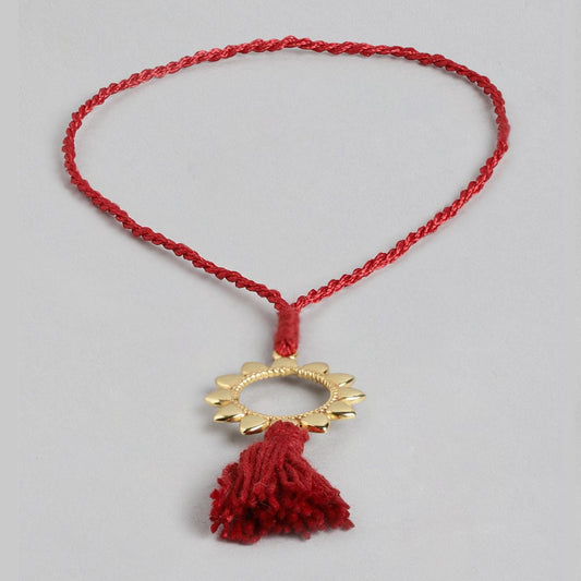 Radiant Sunshine Gold-Plated 925 Sterling Silver Rakhi for Her