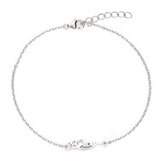 Blessed Bhai Rhodium Plated Silver Rakhi (Link Chain)
