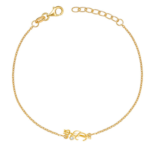 Shiva Trishul & Om With CZ Gold-Plated Sterling Silver Rakhi For Him