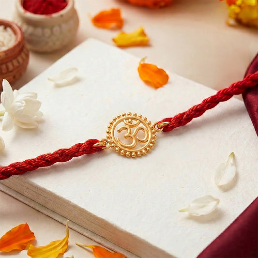 Mandala Om Gold Plated 925 Silver Rakhi