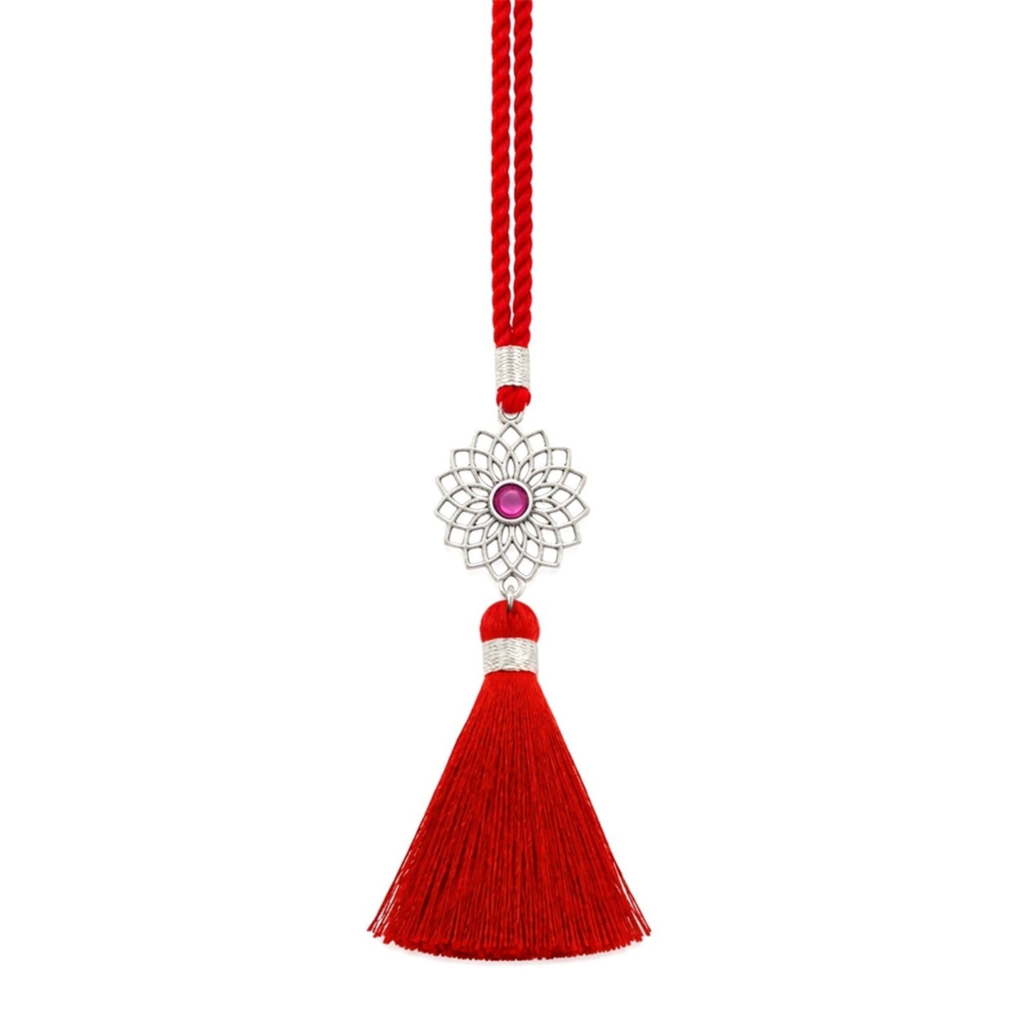 Elegant Floral Mandala 925 Silver Lumba Rakhi for Bhabhi (ALVINA Signature)