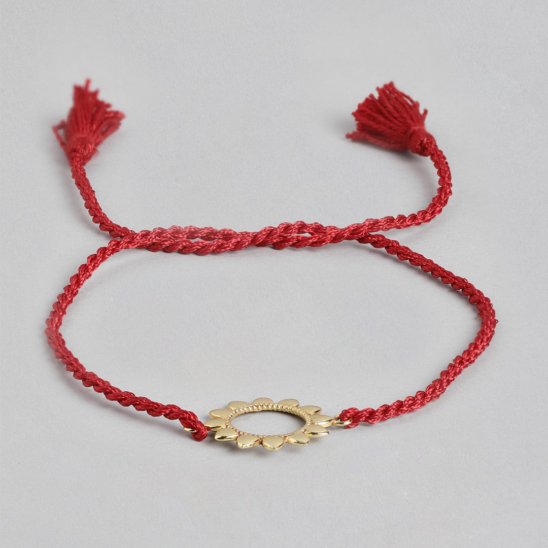 Radiant Sunbeam Gold-Plated 925 Sterling Silver Rakhi