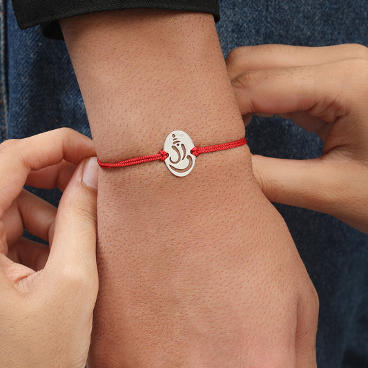 Rakhi Special 925 Sterling Silver Ganesha Rakhi