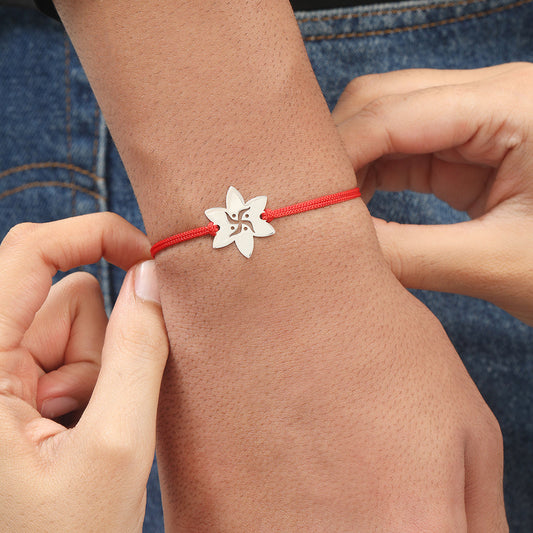 Swastika and Star Silver Rakhi