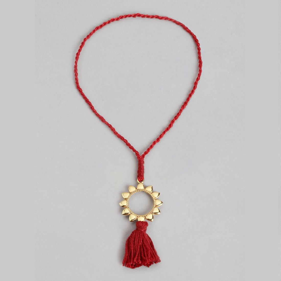Radiant Sunshine Gold-Plated 925 Sterling Silver Rakhi for Her