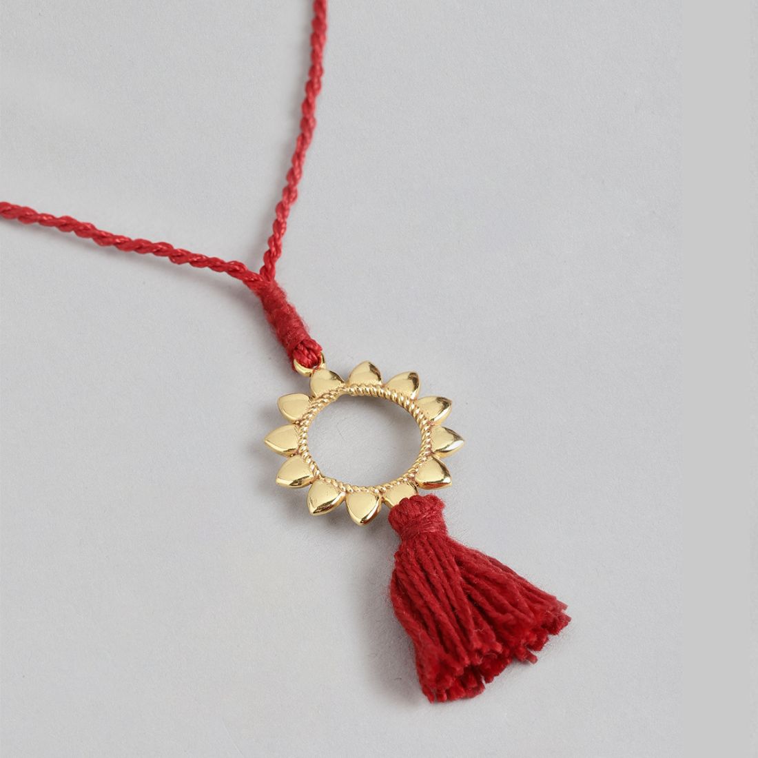 Radiant Sunshine Gold-Plated 925 Sterling Silver Rakhi for Her