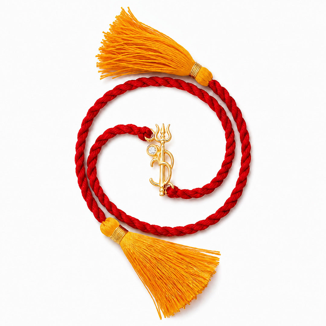 Golden Om Bond Gold Plated Silver Rakhi (ALVINA Signature)