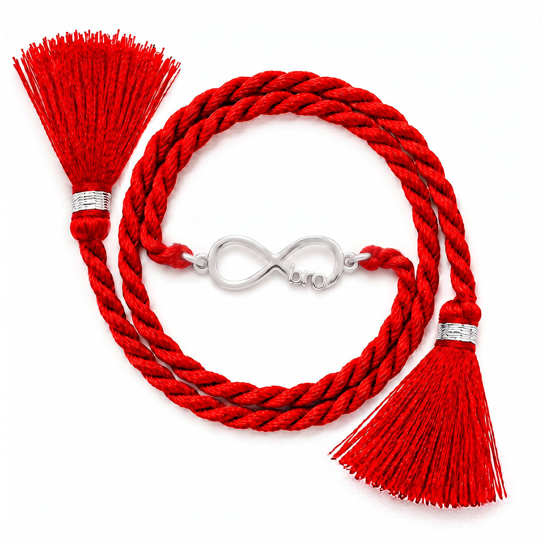 Infinity Bro Eternal Bond Rhodium Plated Silver Rakhi (ALVINA Signature)