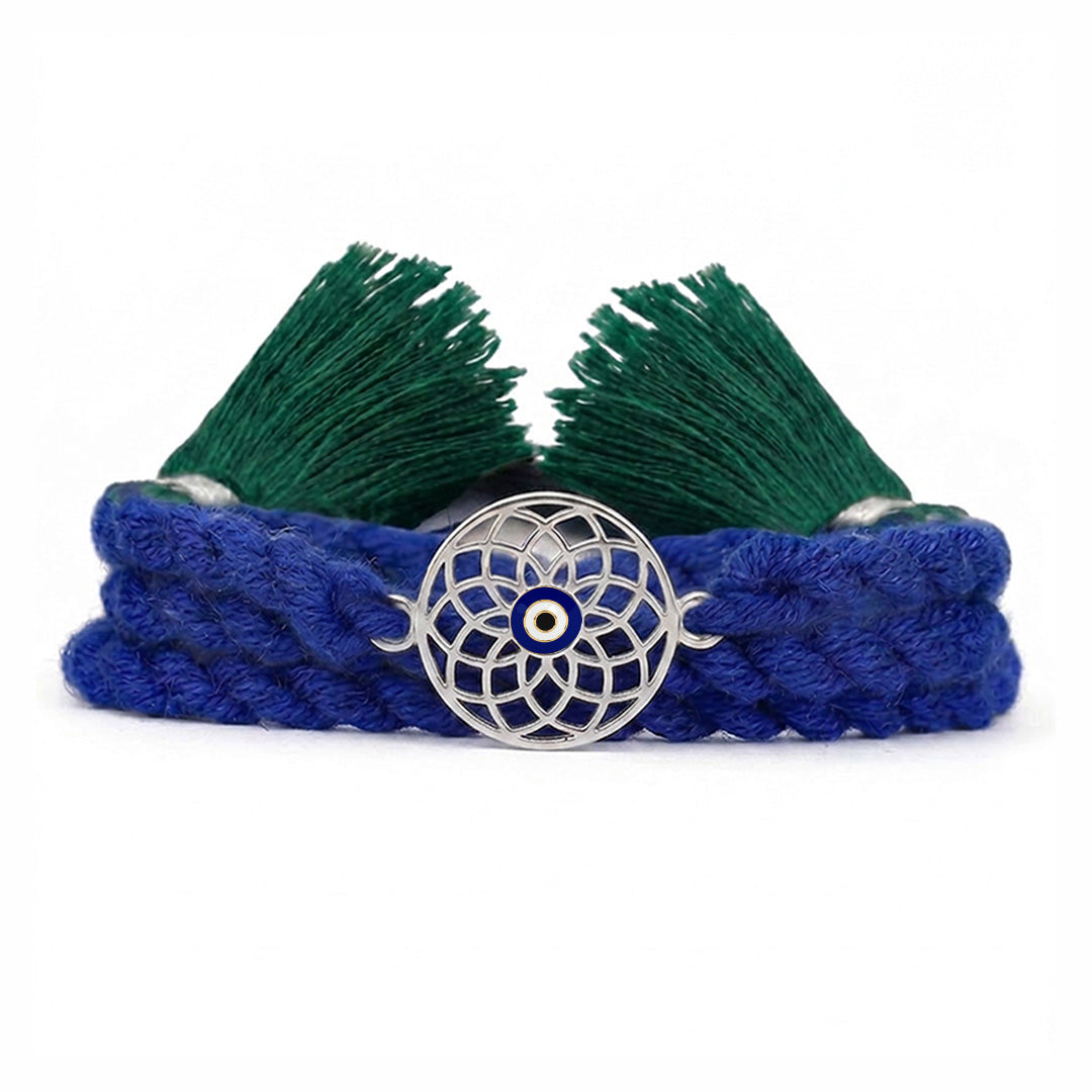 Mystic Mandala Evil Eye Silver Rakhi (ALVINA Signature)