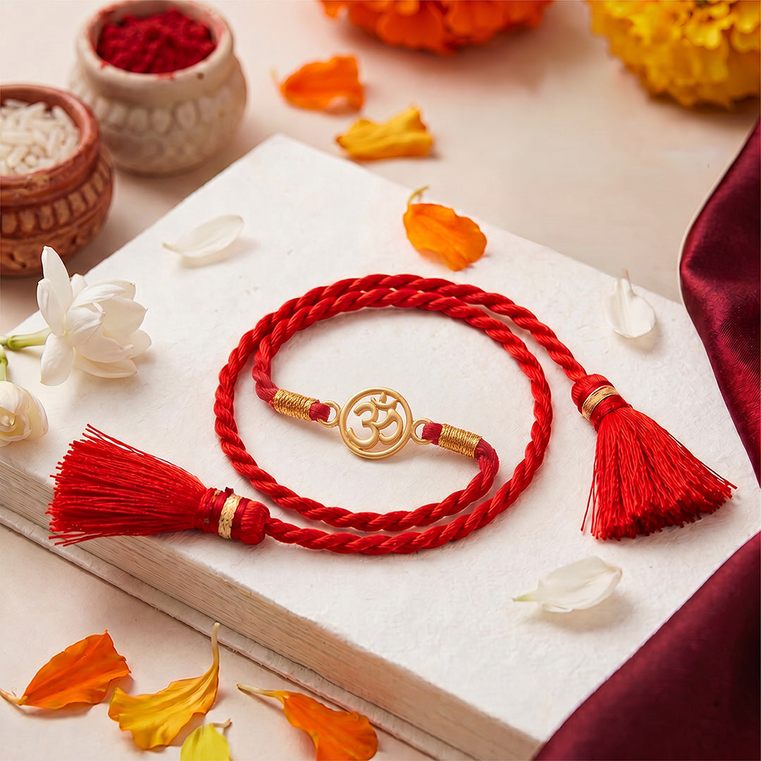 Mandala Om Gold Plated 925 Silver Rakhi (ALVINA Signature)