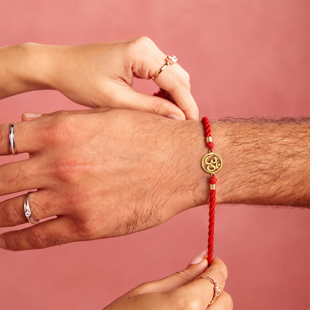 Mandala Om Gold Plated 925 Silver Rakhi (ALVINA Signature)