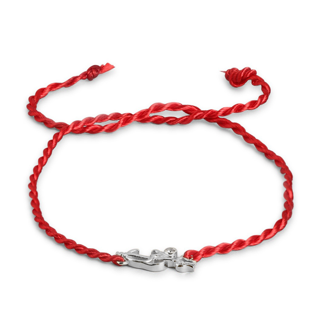 Divine Om & Trishul Charm CZ Silver Rakhi