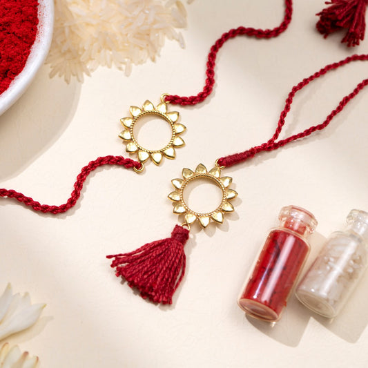 Endearing Union: The Bhai-Bhabhi 925 Sterling Silver Rakhi Duo