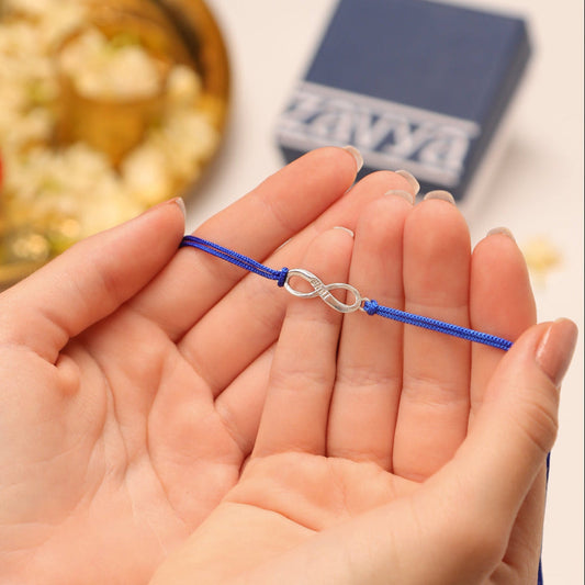 Rakhi Special 925 Sterling Silver Infinity Bhai Rakhi
