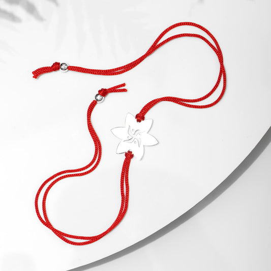 Swastika and Star Silver Rakhi