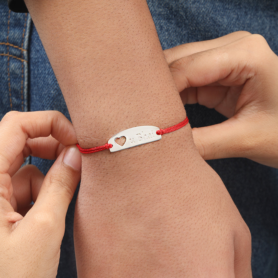 Rakhi Special 925 Sterling Silver Love U Bhai Rakhi