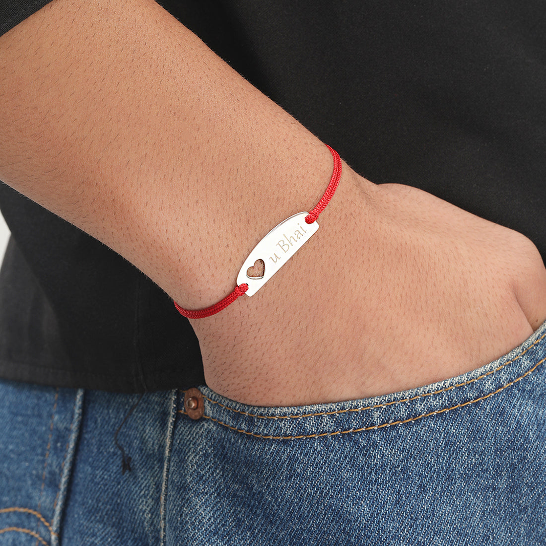 Rakhi Special 925 Sterling Silver Love U Bhai Rakhi