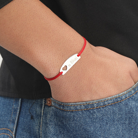 Rakhi Special 925 Sterling Silver Love U Bhai Rakhi