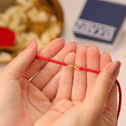 Golden Om Bond Gold Plated Silver Rakhi (ALVINA Signature)