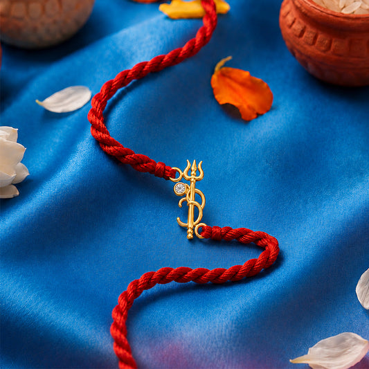 Divine Om Gold Plated 925 Silver Rakhi