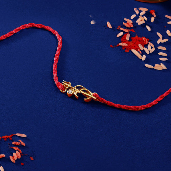 Golden Om Bond Gold-Plated 925 Sterling Silver Rakhi