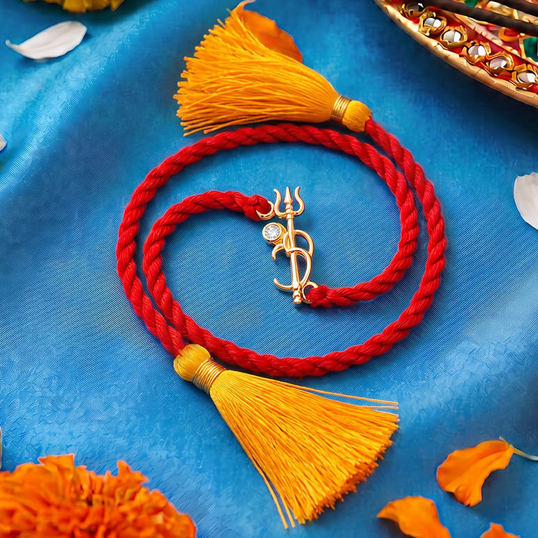 Golden Om Bond Gold Plated Silver Rakhi (ALVINA Signature)