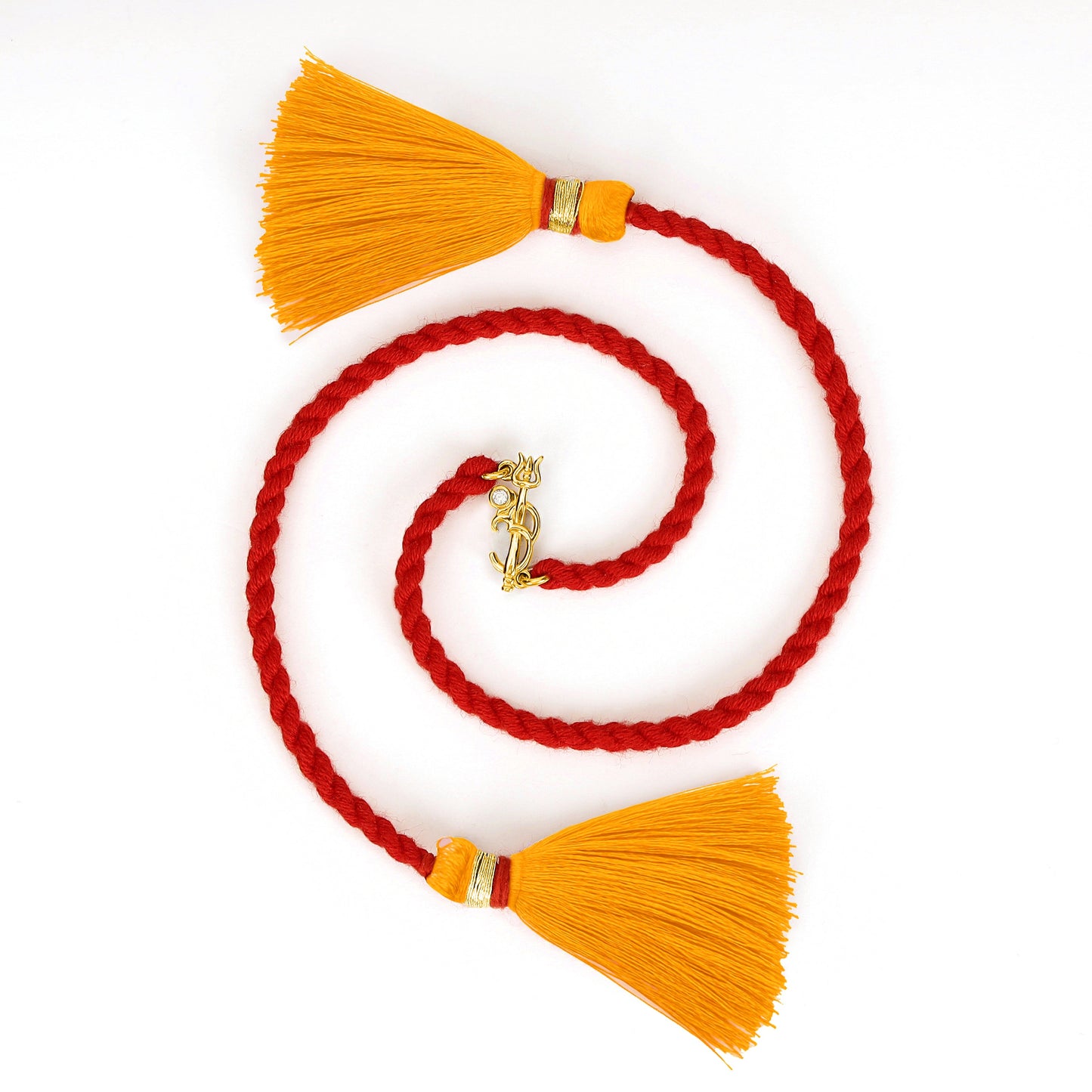 Divine Om & Trishul Charm Rakhi CZ Sterling Silver Thread Rakhi Combo