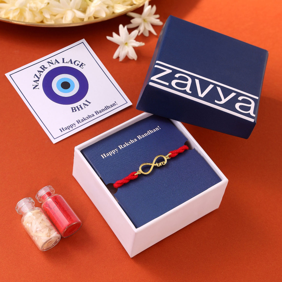 Eternal Bond Infinity Bro Gold Plated Silver Rakhi (ALVINA Signature)