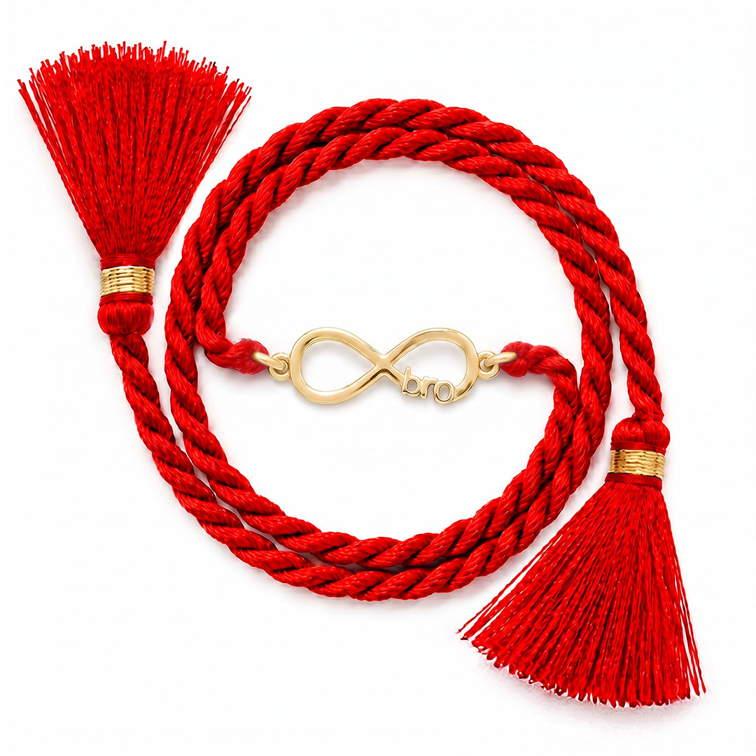 Eternal Bond Infinity Bro Gold Plated Silver Rakhi (ALVINA Signature)