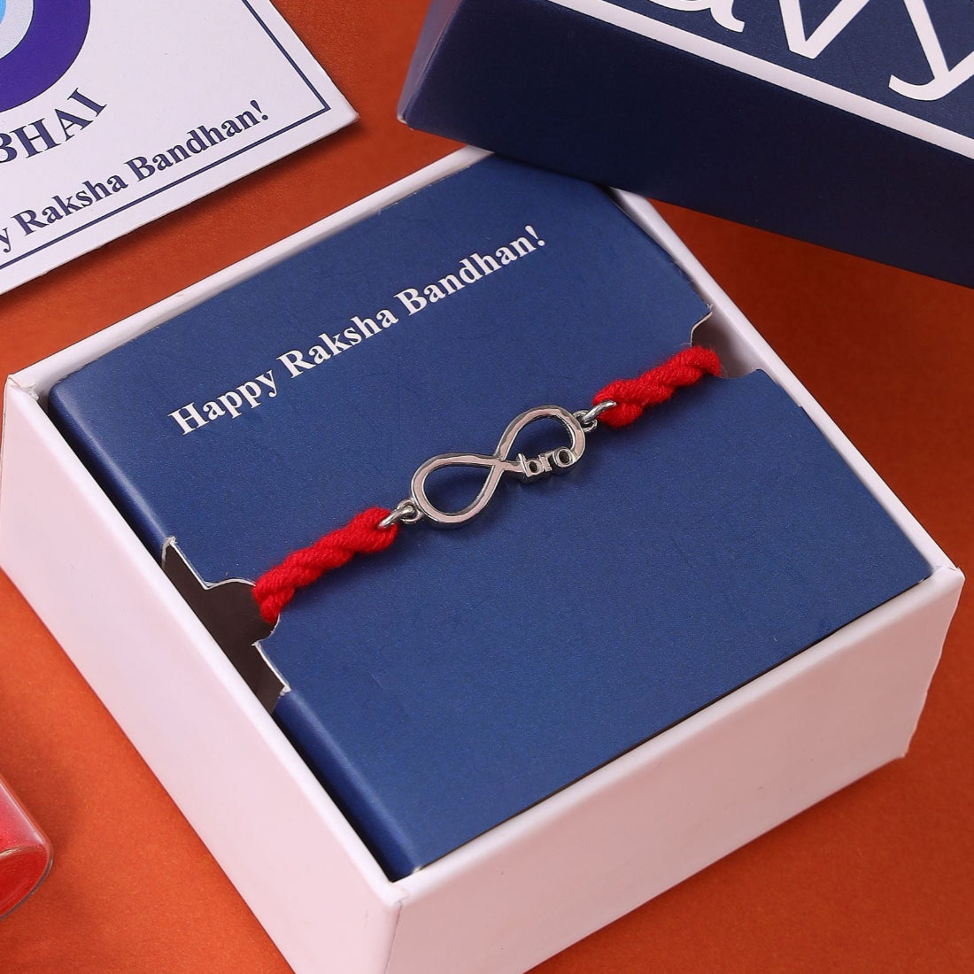 Infinity Bro Rhodium Plated 925 Silver Rakhi
