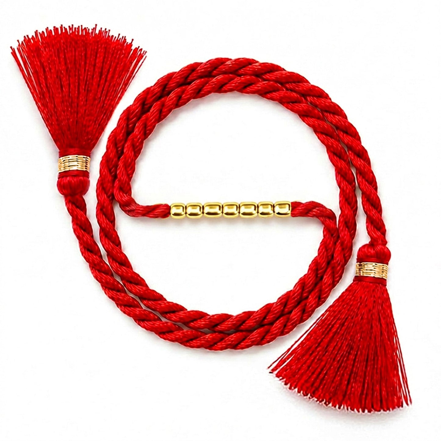 Elegant Golden Beads Gold-Plated Sterling Silver Thread Rakhi For Him