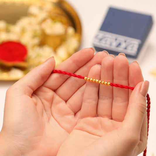 Elegant Rhodium and Gold-Plated 925 Sterling Silver Beaded Rakhi Combo