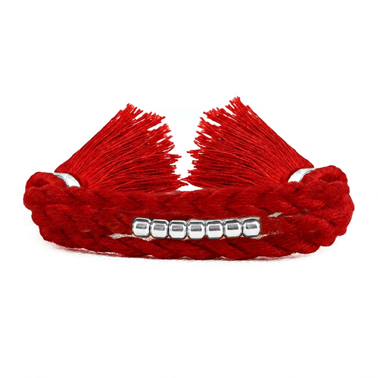 Elegant Beased Rhodium Plated Silver Rakhi