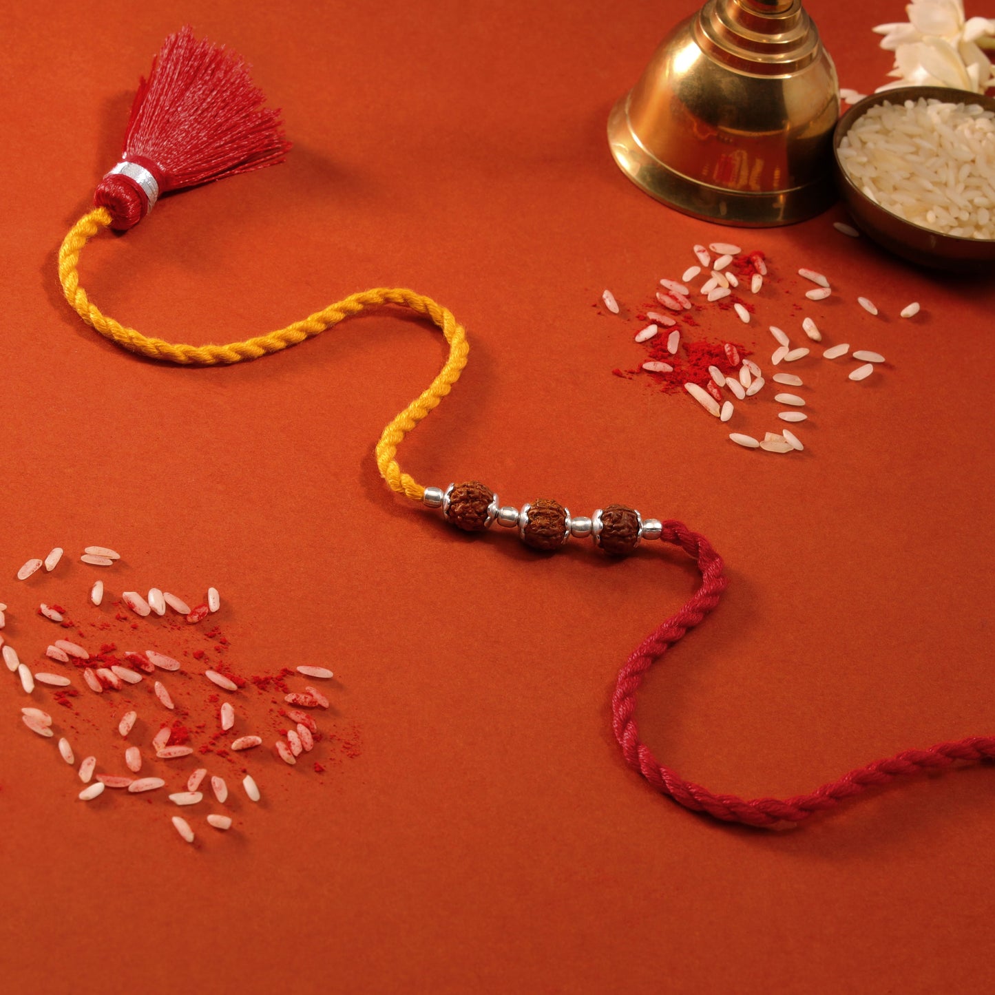 Divine Rudraksha Rhodium-Plated 925 Sterling Silver Rakhi