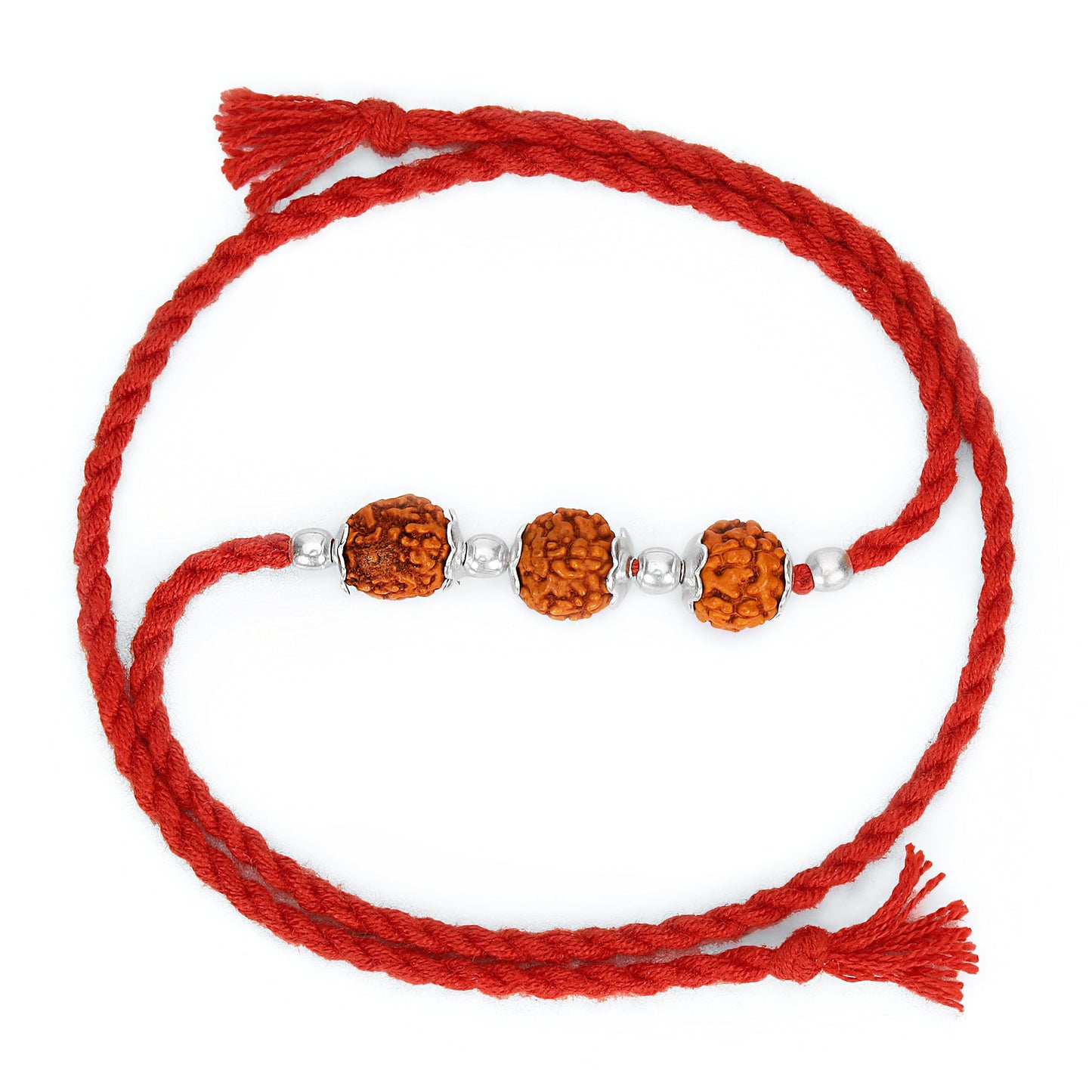 Divine Rudraksha Rhodium Plated Silver Rakhi (ALVINA Signature)