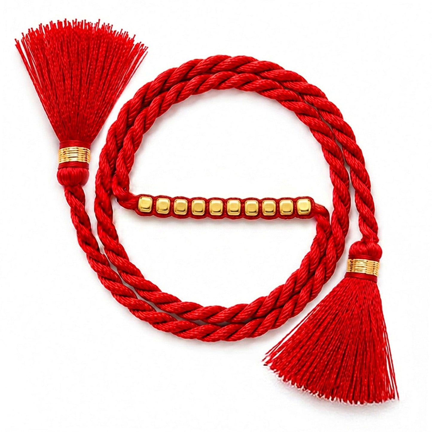 Radiant Thread Beads of Love Gold Plated Silver Rakhi