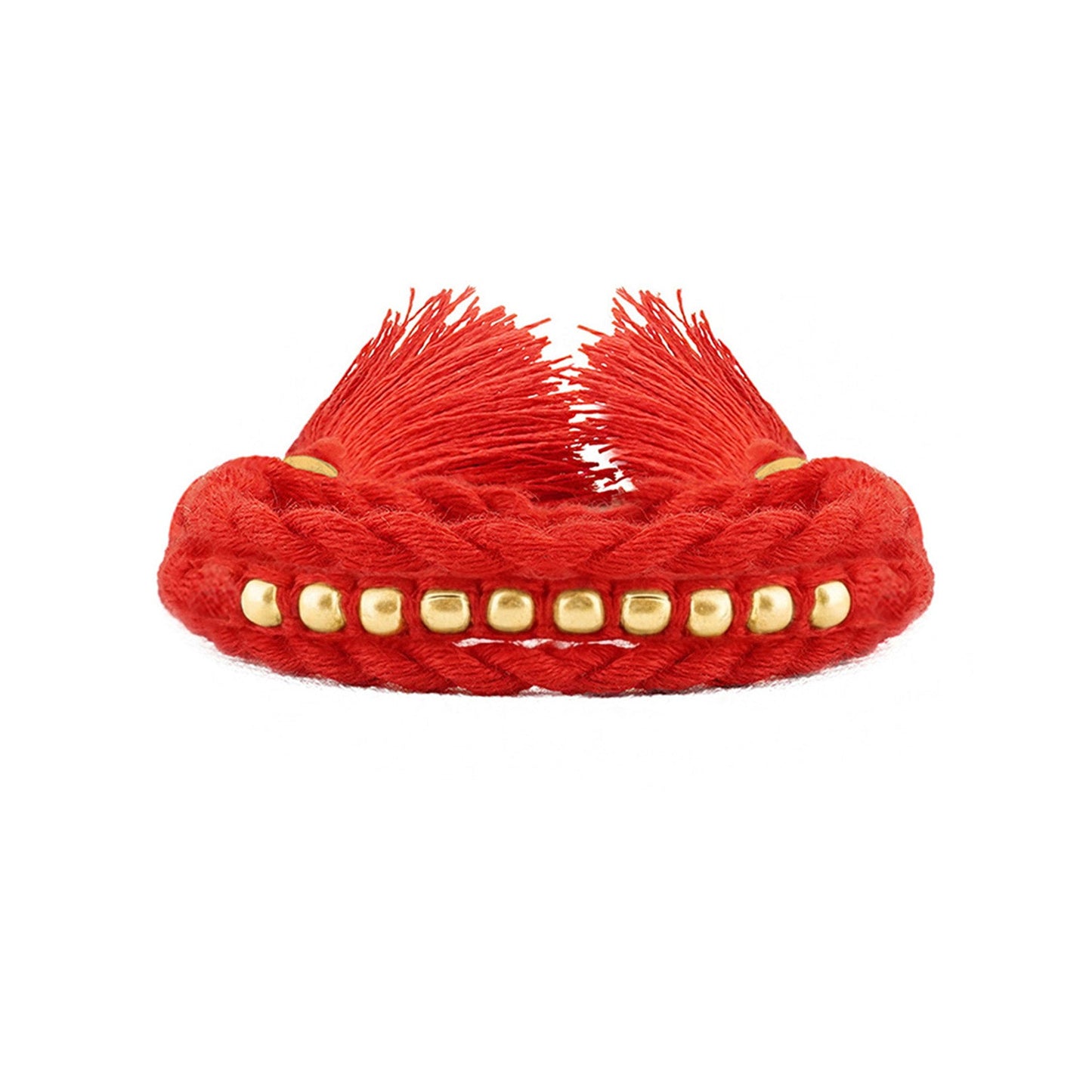 Radiant Thread Beads of Love Gold Plated Silver Rakhi