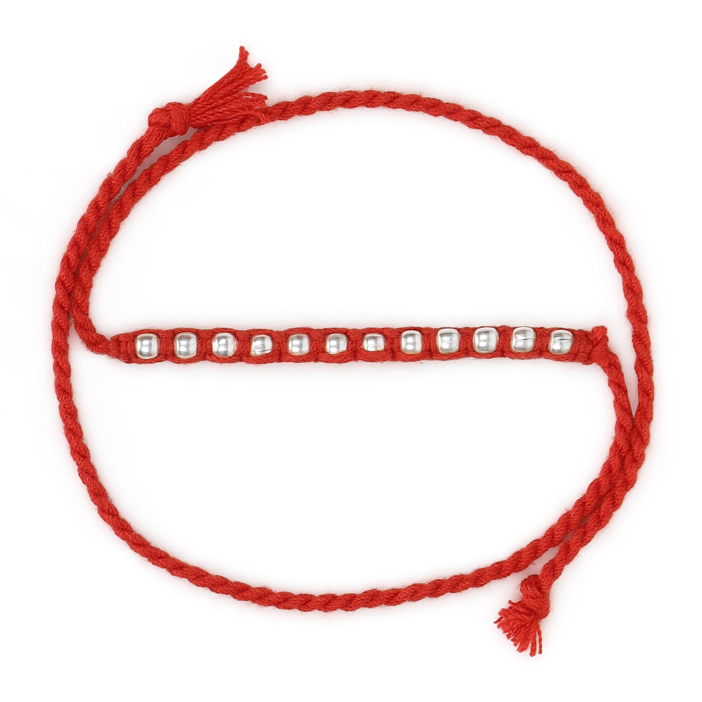 Timeless Beads Rhodium & Gold-Plated Sterling Silver Thread Rakhi Combo For Him