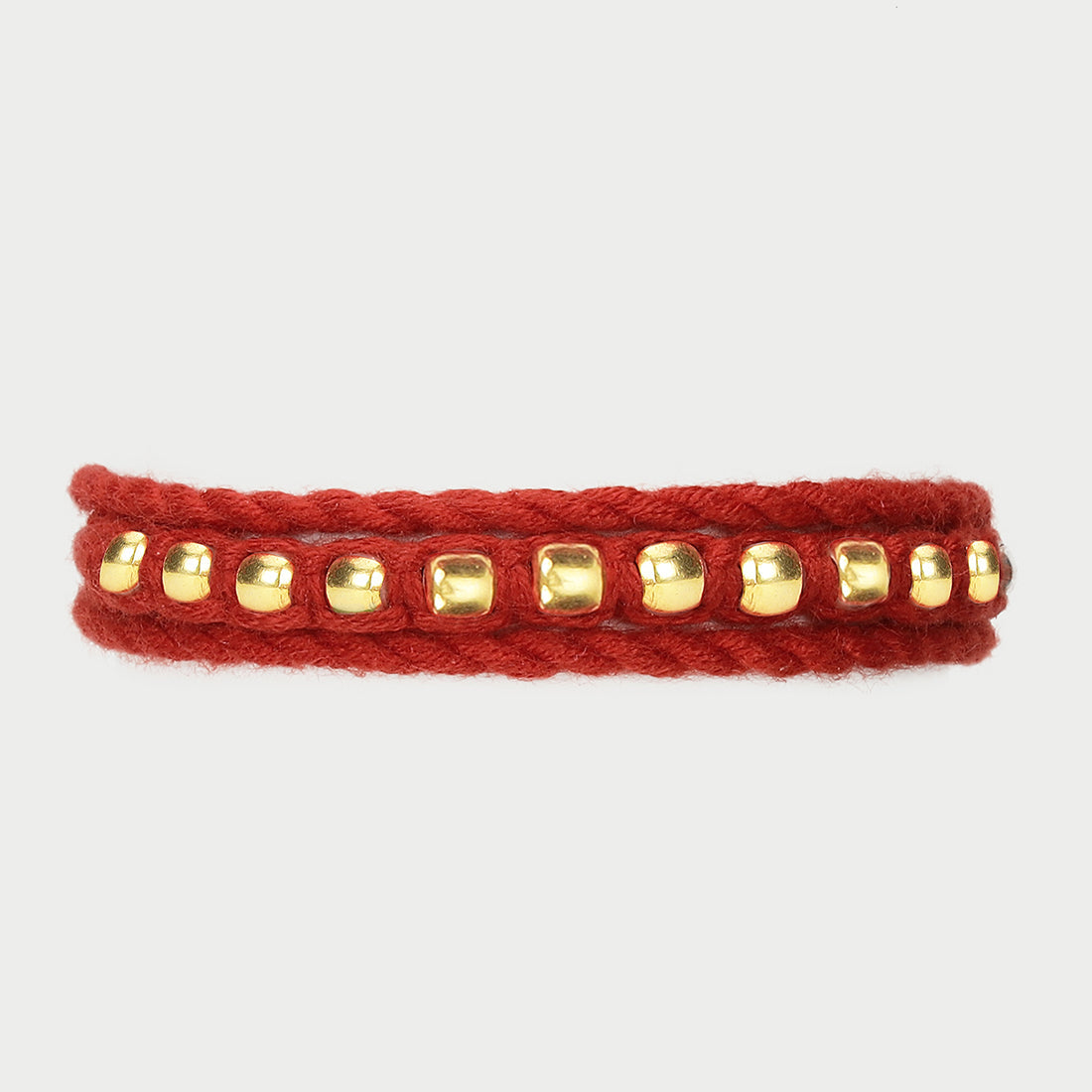 Timeless Beads Rhodium & Gold-Plated Sterling Silver Thread Rakhi Combo For Him