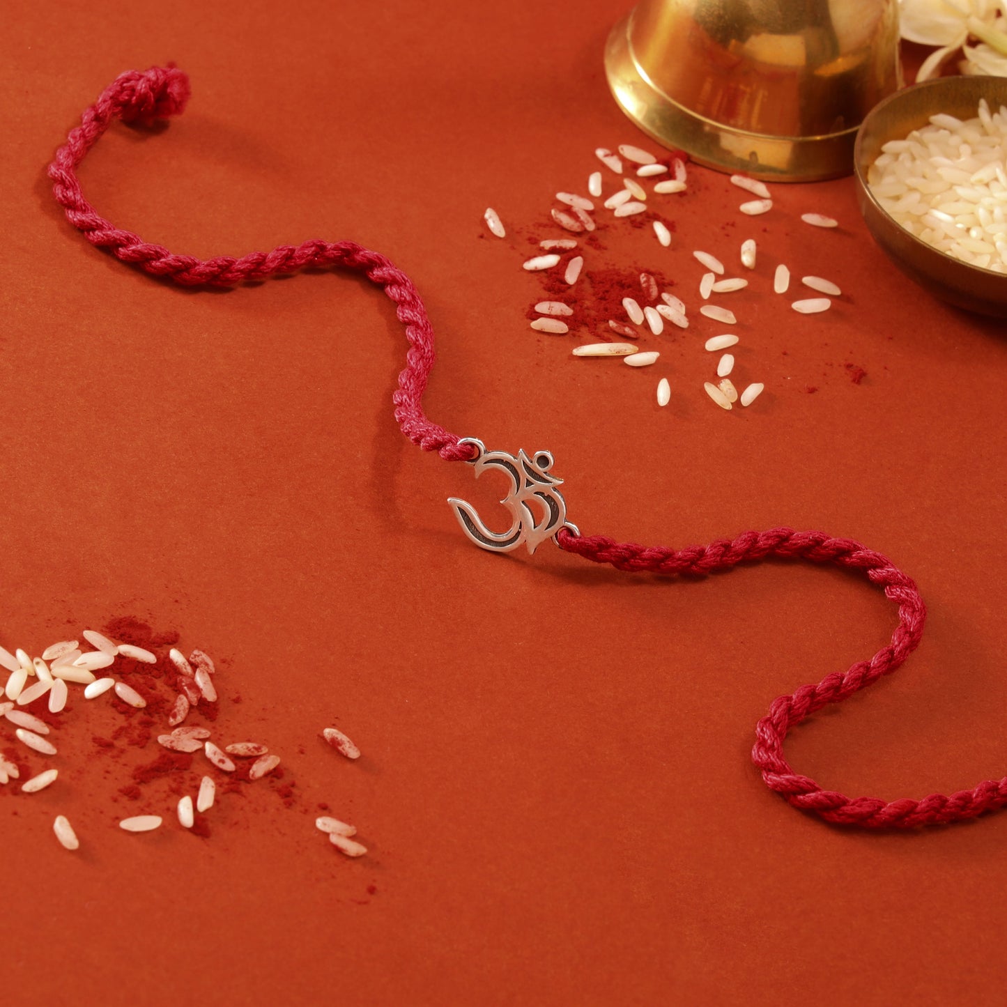 Sacred Om Rhodium-Plated 925 Sterling Silver Rakhi