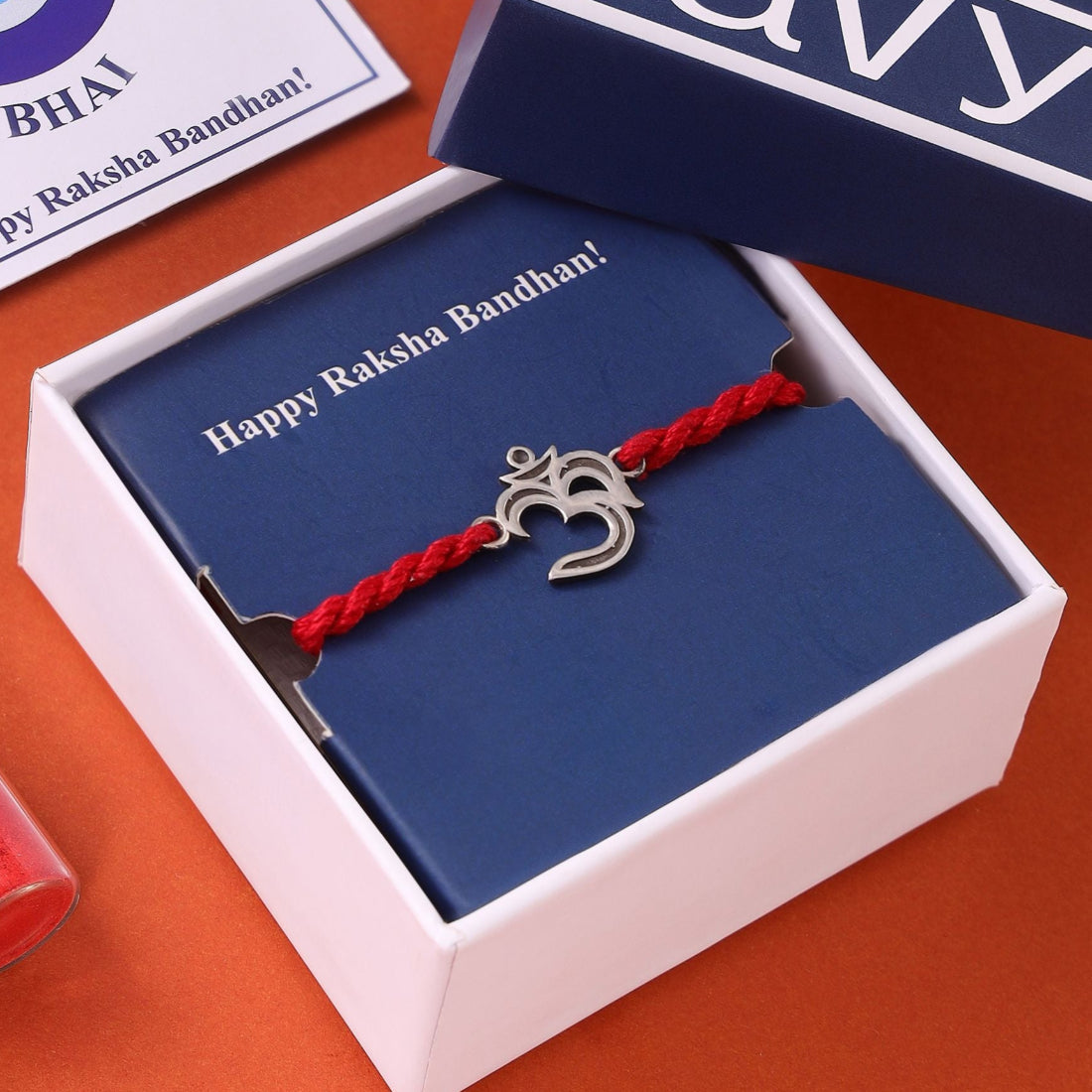 Sacred Om Rhodium-Plated 925 Sterling Silver Rakhi