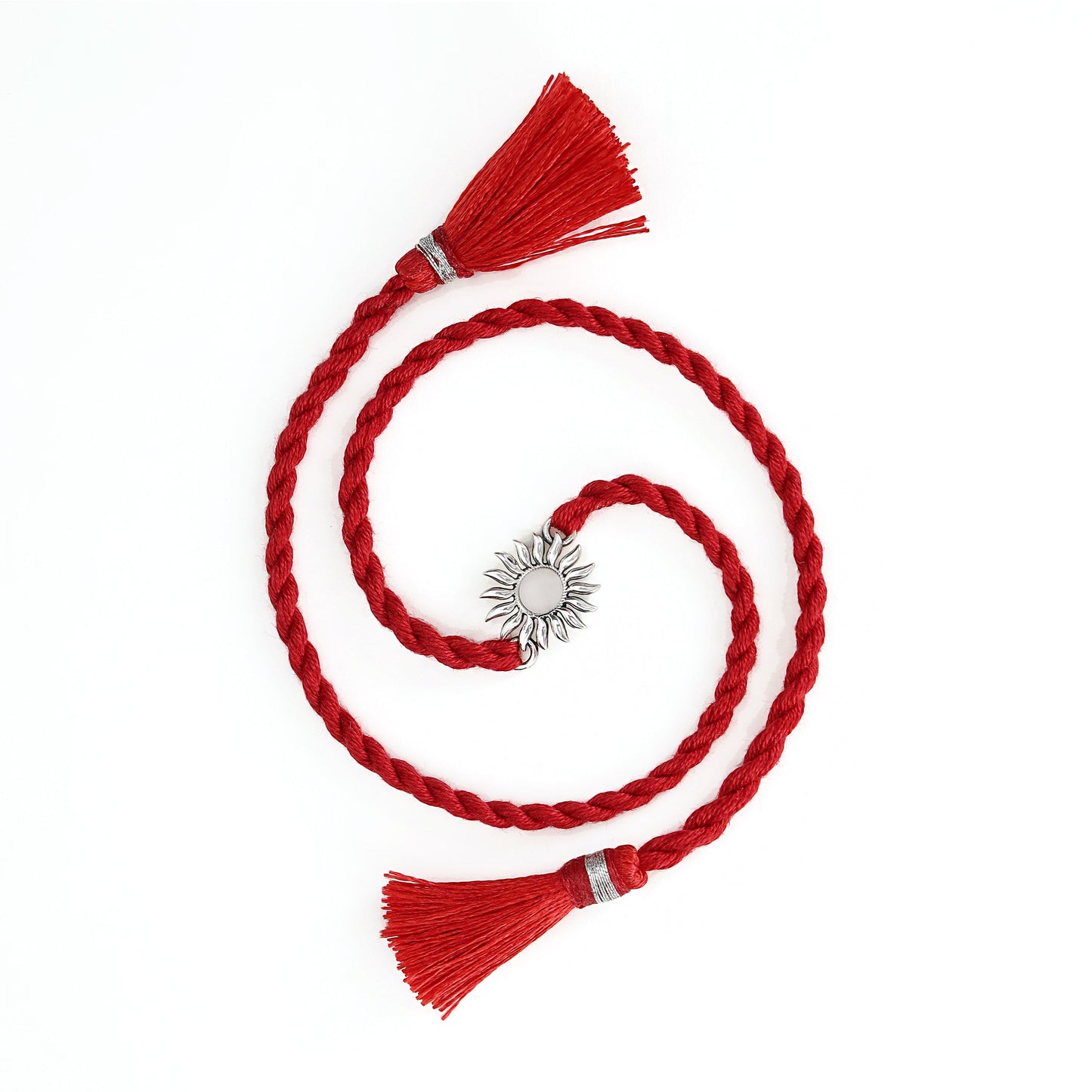 Radiant Sunbeam Rhodium-Plated 925 Sterling Silver Rakhi