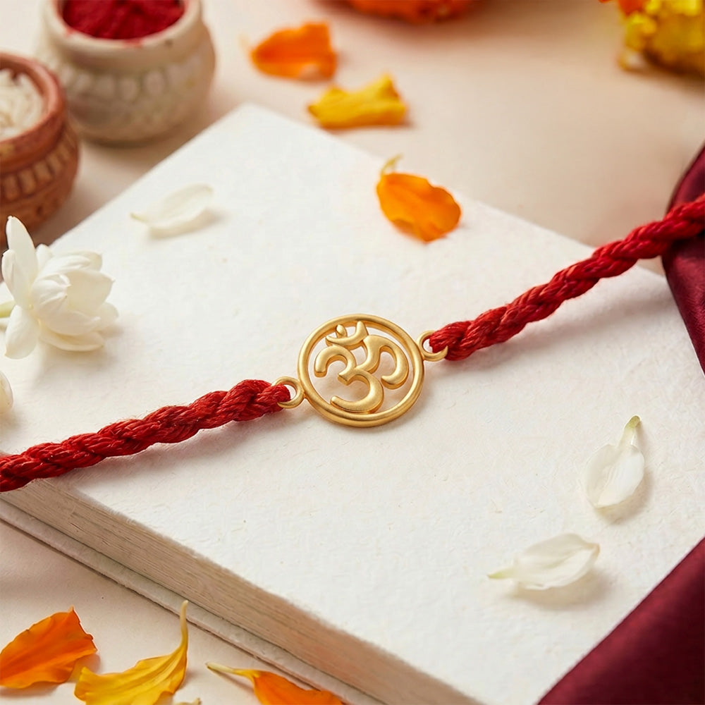 Divine Bonds: The Om-Infused 925 Sterling Silver Thread Rakhi