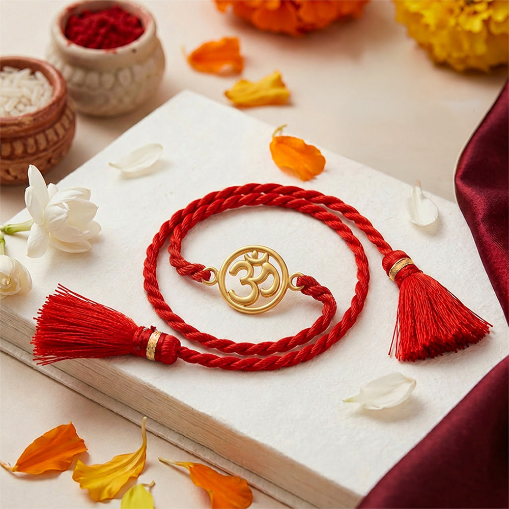 Divine Bonds: The Om-Infused 925 Sterling Silver Thread Rakhi