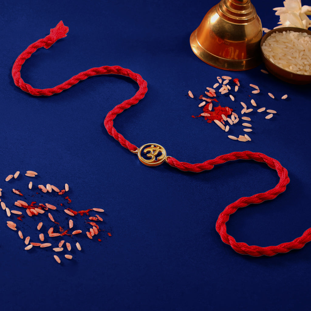 Divine Bonds: The Om-Infused 925 Sterling Silver Thread Rakhi