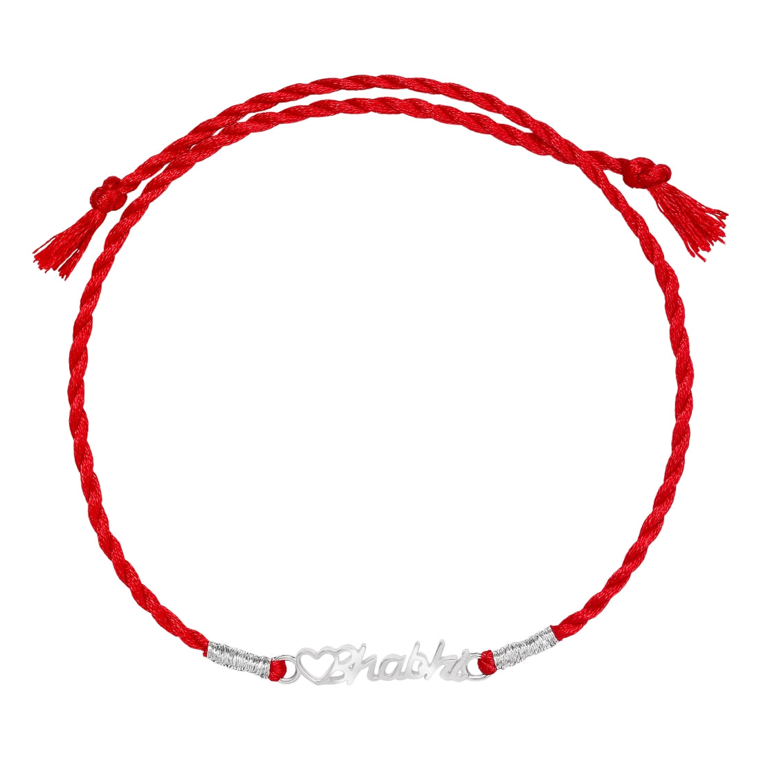 Elegant Bhabhi With Heart Charm Rhodium-Plated Thread Rakhi For Her