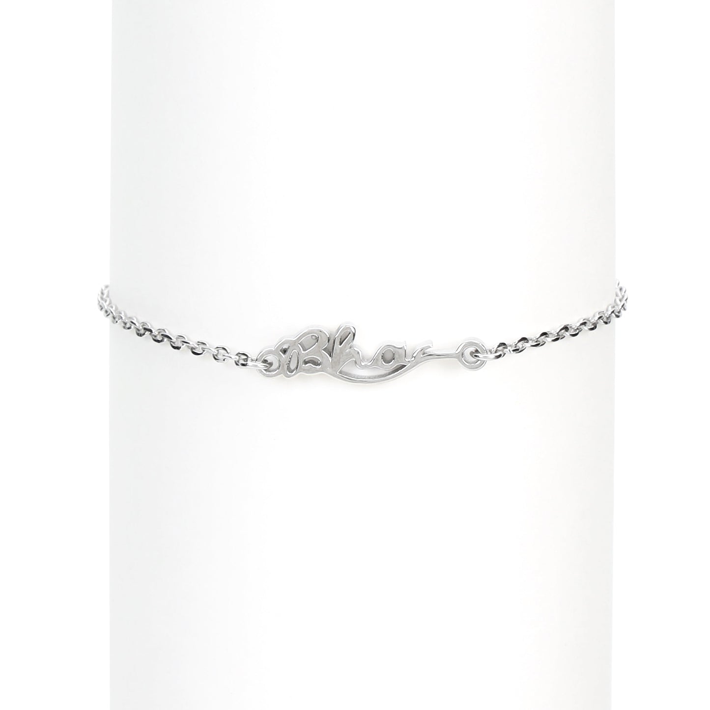 Blessed Bhai Rhodium Plated Silver Rakhi (Link Chain)