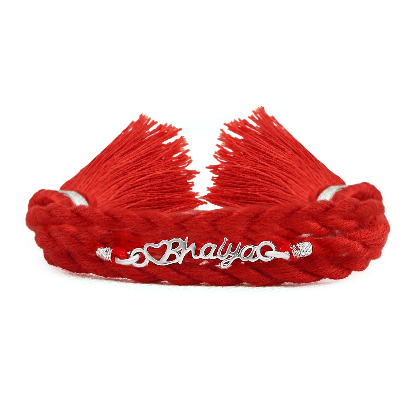 Bhai's Pride Rhodium-Plated Sterling Silver Thread Rakhi For Him