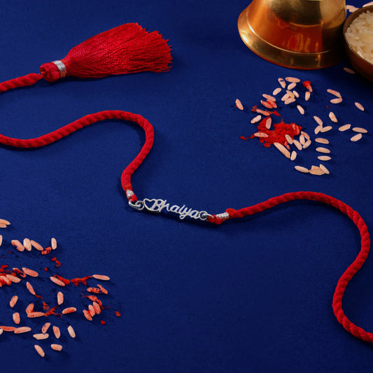 Bhai's Pride Rhodium-Plated Sterling Silver Thread Rakhi For Him