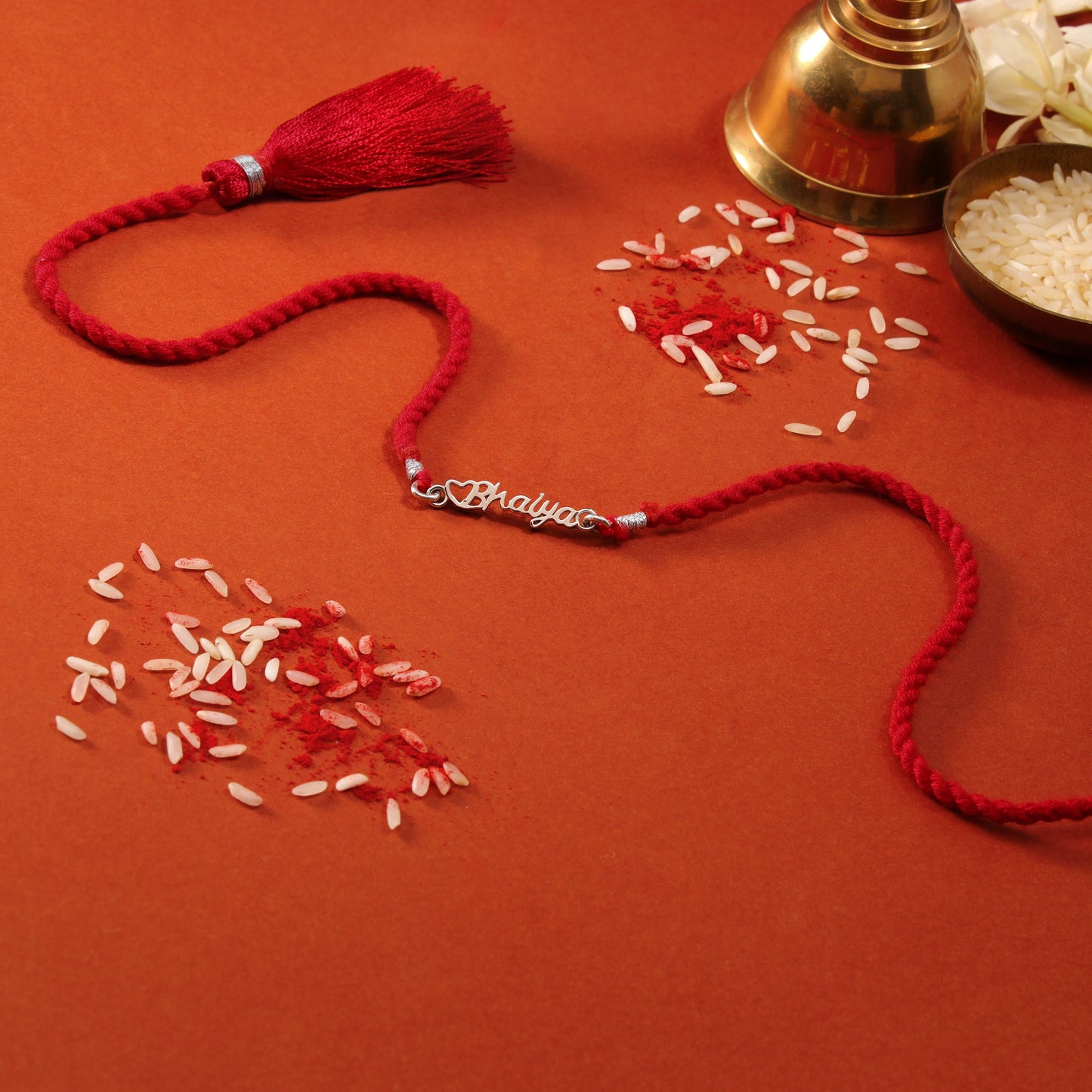 Bhai's Pride Rhodium-Plated Sterling Silver Thread Rakhi For Him